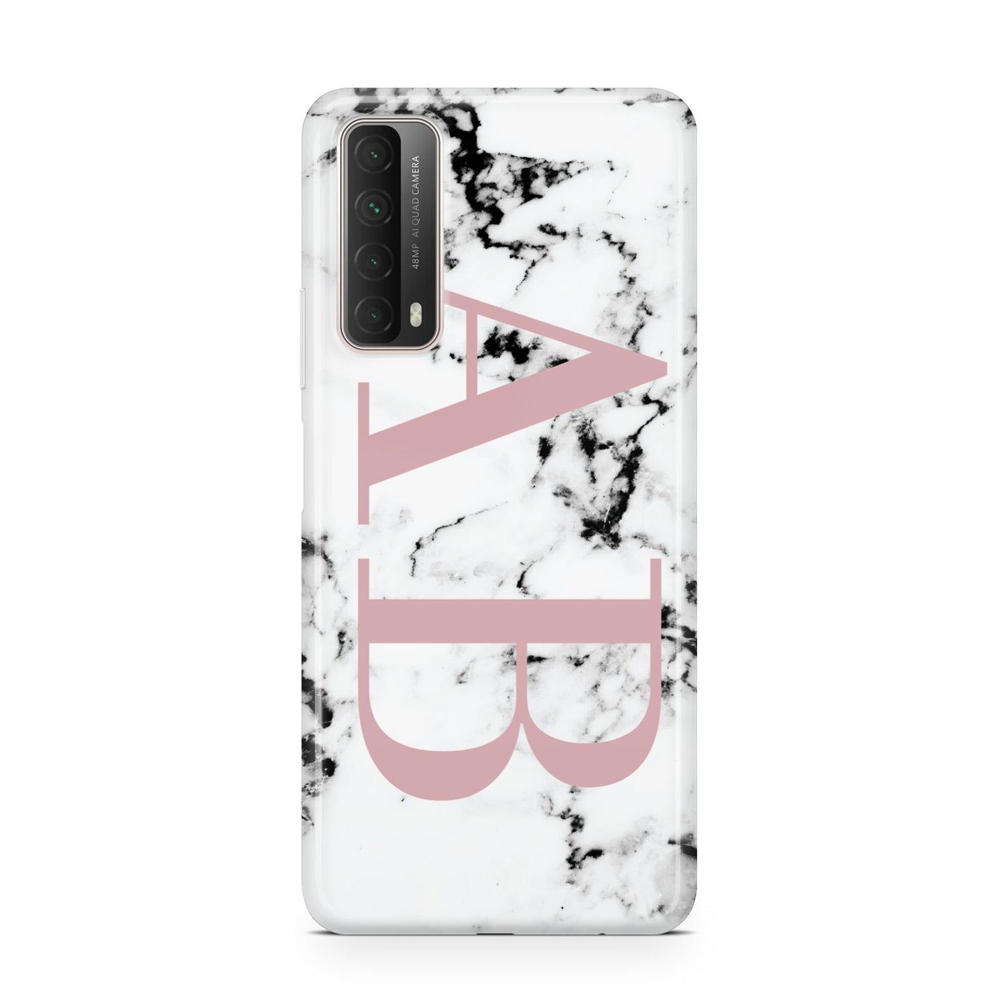 Marble Pattern Pink Initials Personalised Huawei P Smart 2021