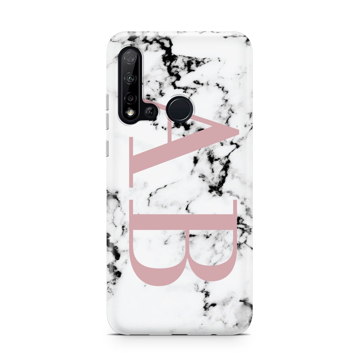 Marble Pattern Pink Initials Personalised Huawei P20 Lite 5G Phone Case