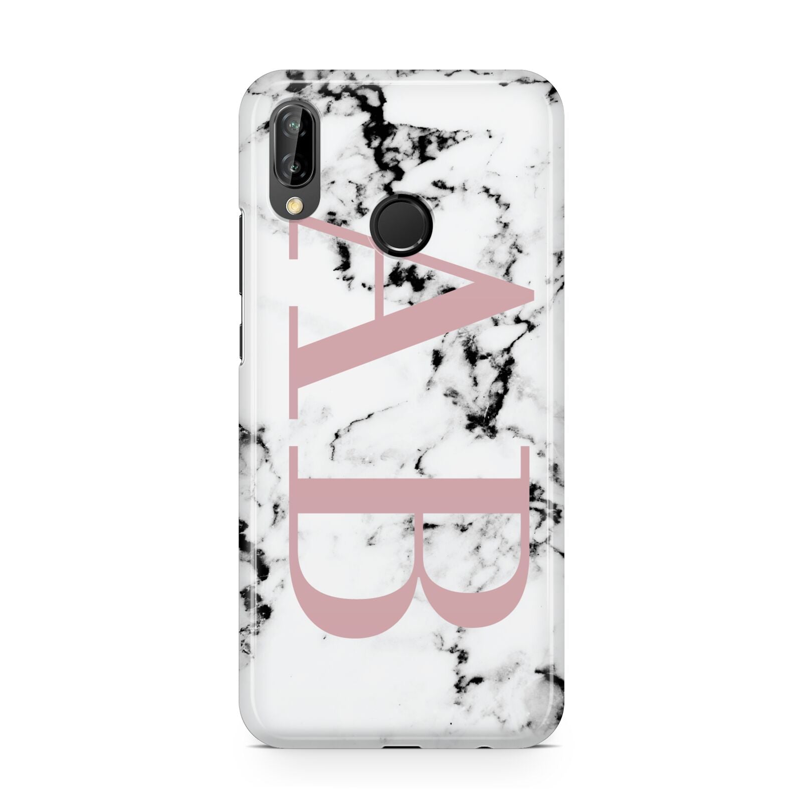 Marble Pattern Pink Initials Personalised Huawei P20 Lite Phone Case