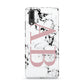 Marble Pattern Pink Initials Personalised Huawei P20 Phone Case
