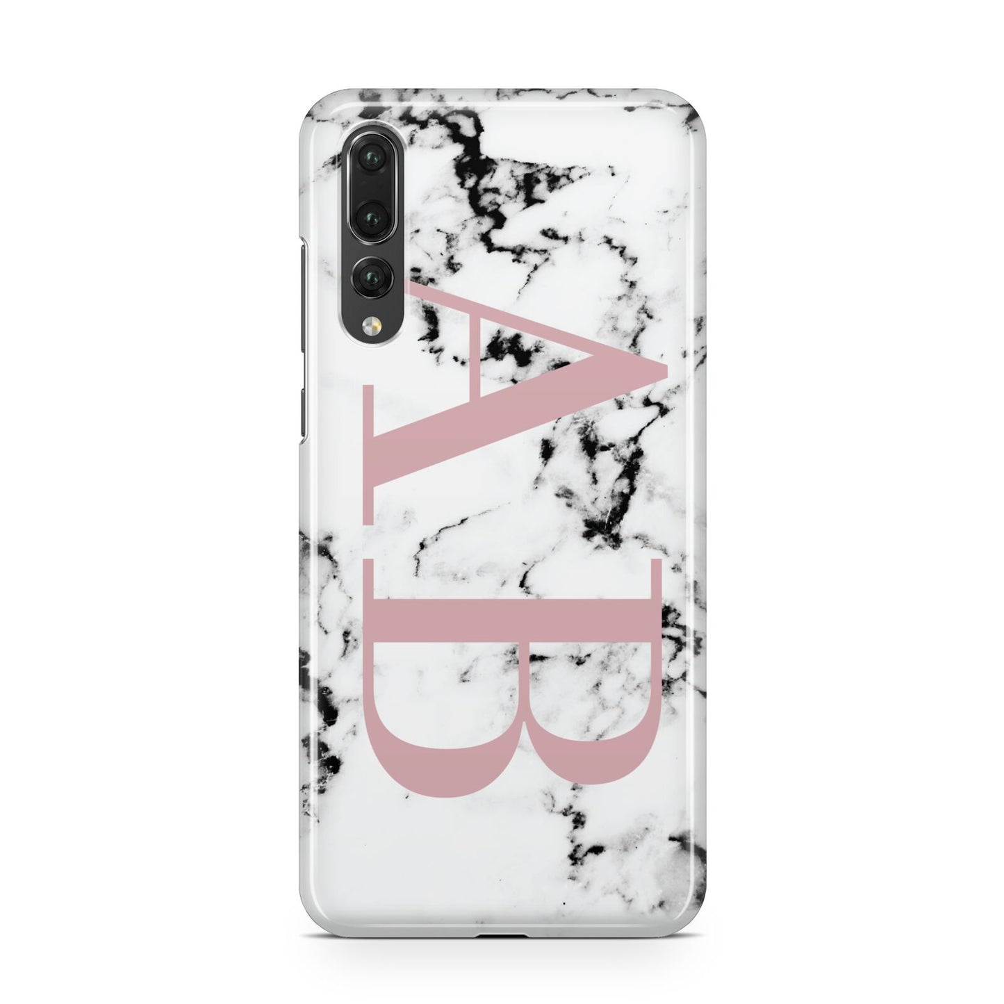 Marble Pattern Pink Initials Personalised Huawei P20 Pro Phone Case