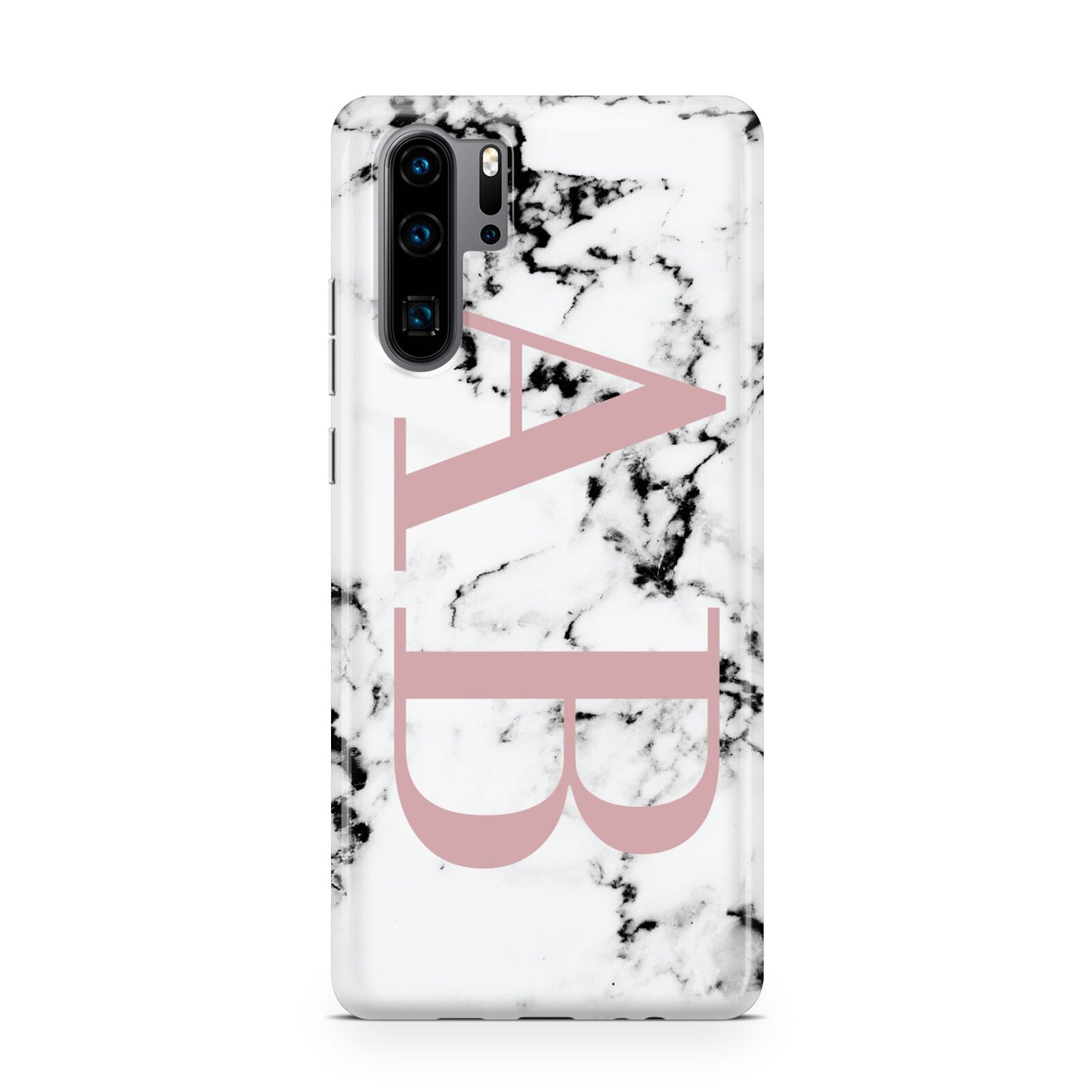 Marble Pattern Pink Initials Personalised Huawei P30 Pro Phone Case