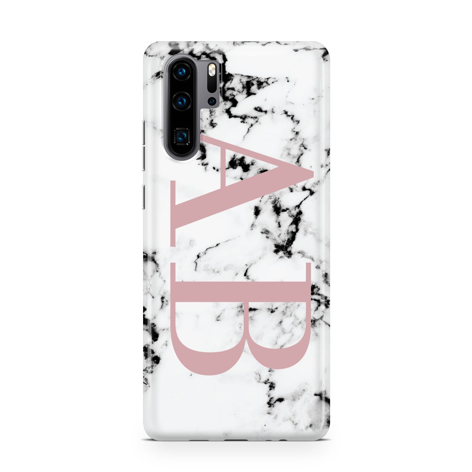 Marble Pattern Pink Initials Personalised Huawei P30 Pro Phone Case