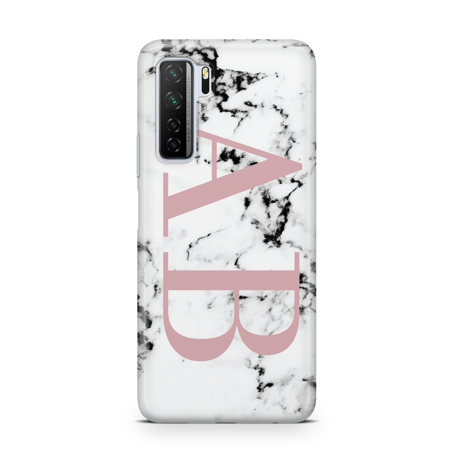 Marble Pattern Pink Initials Personalised Huawei P40 Lite 5G Phone Case