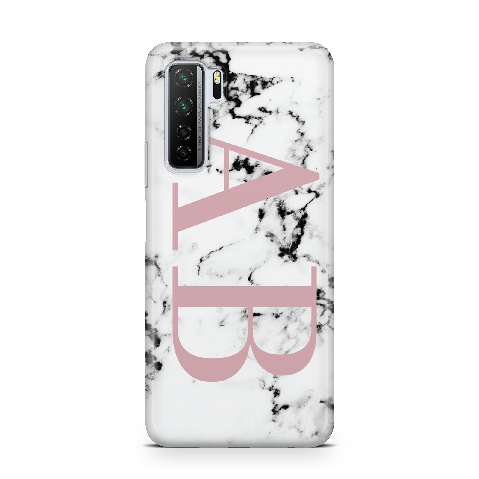 Marble Pattern Pink Initials Personalised Huawei P40 Lite 5G Phone Case