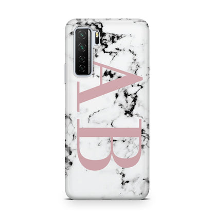 Marble Pattern Pink Initials Personalised Huawei P40 Lite 5G Phone Case