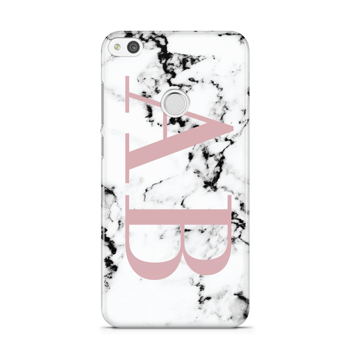 Marble Pattern Pink Initials Personalised Huawei P8 Lite Case