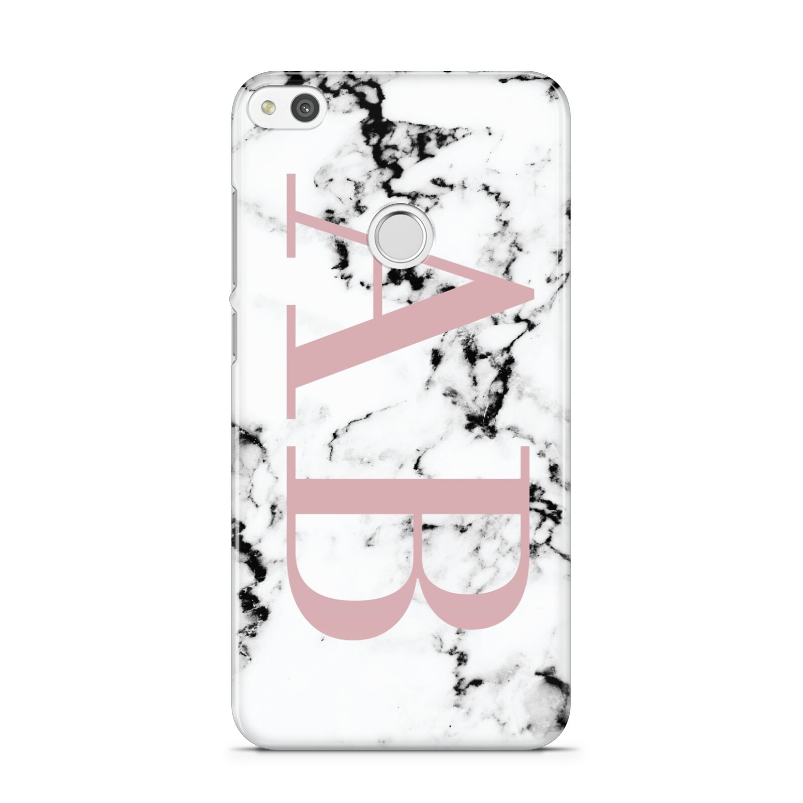 Marble Pattern Pink Initials Personalised Huawei P8 Lite Case