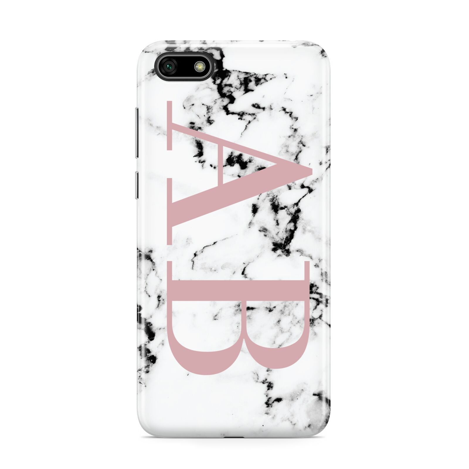 Marble Pattern Pink Initials Personalised Huawei Y5 Prime 2018 Phone Case