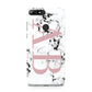 Marble Pattern Pink Initials Personalised Huawei Y7 2018