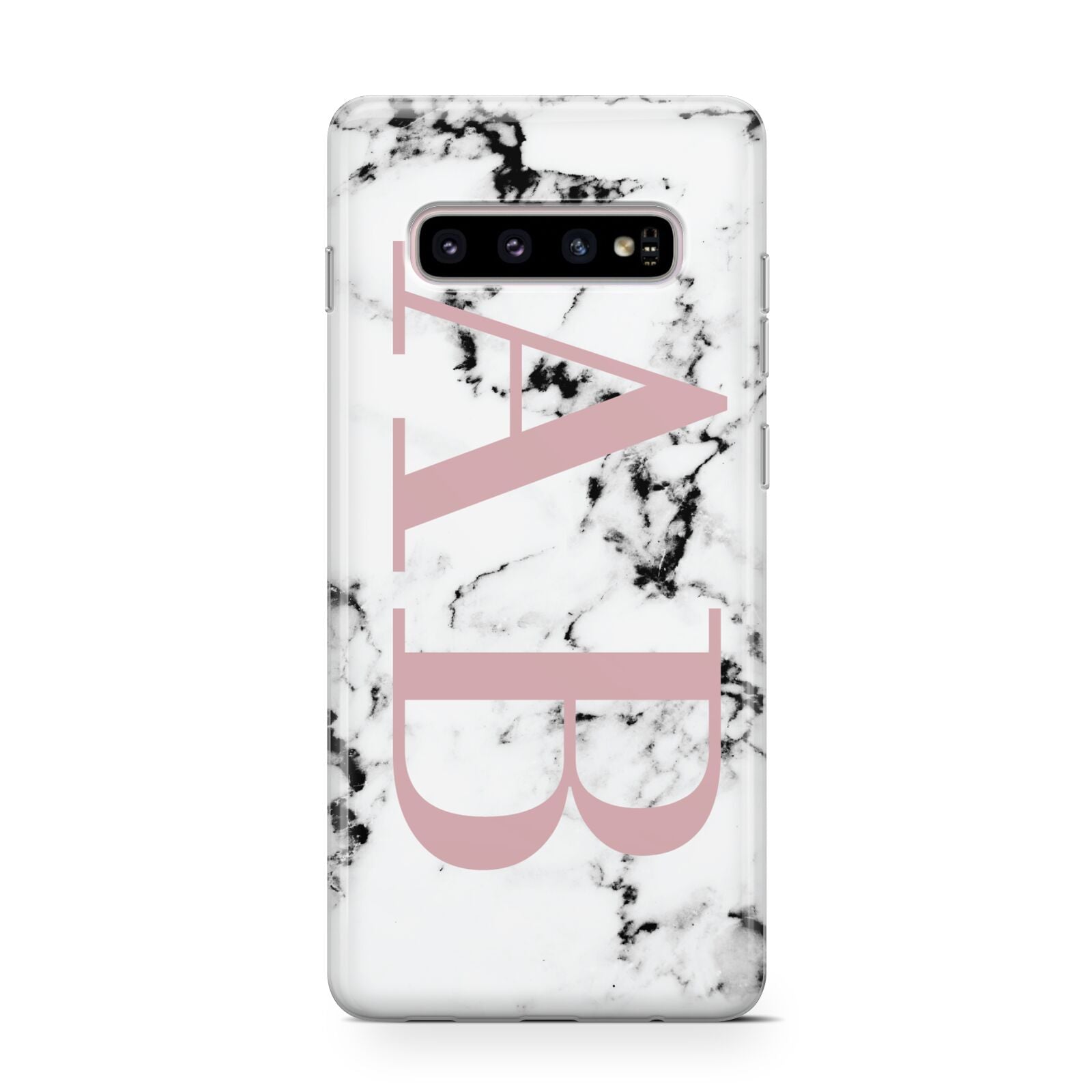 Marble Pattern Pink Initials Personalised Protective Samsung Galaxy Case