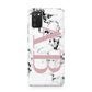 Marble Pattern Pink Initials Personalised Samsung A02s Case