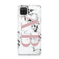 Marble Pattern Pink Initials Personalised Samsung A12 Case