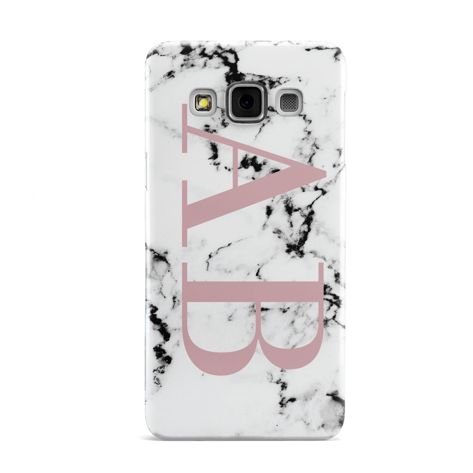 Marble Pattern Pink Initials Personalised Samsung Galaxy A3 Case