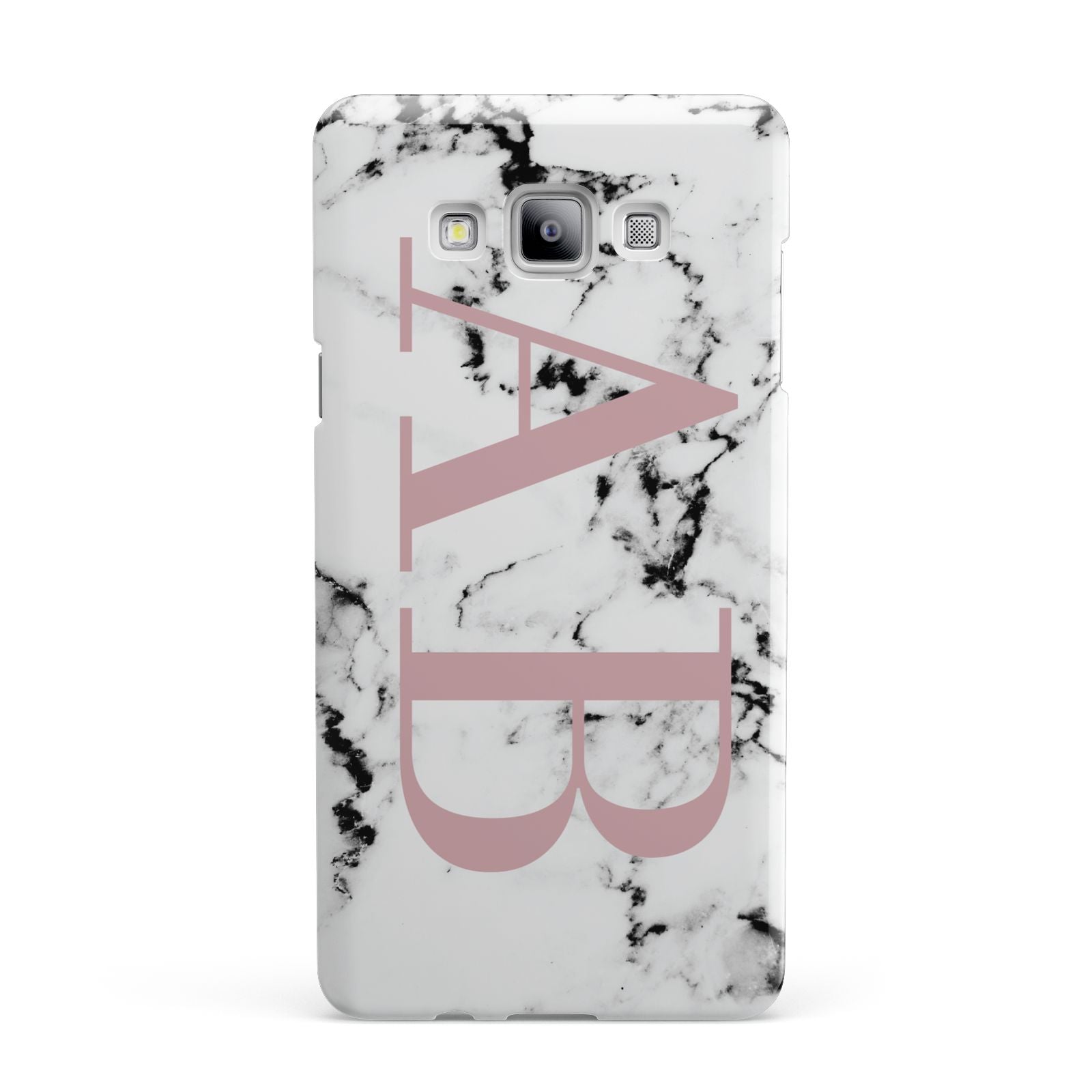 Marble Pattern Pink Initials Personalised Samsung Galaxy A7 2015 Case