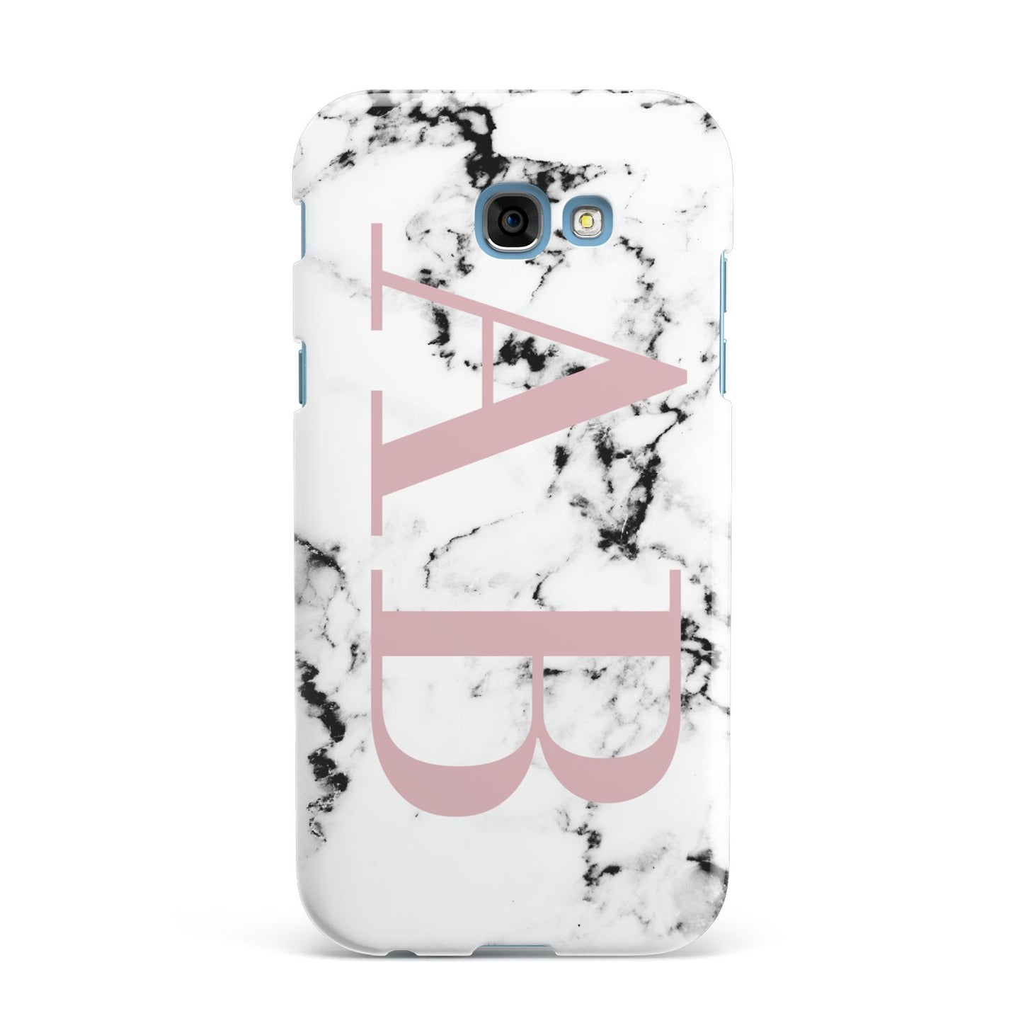 Marble Pattern Pink Initials Personalised Samsung Galaxy A7 2017 Case