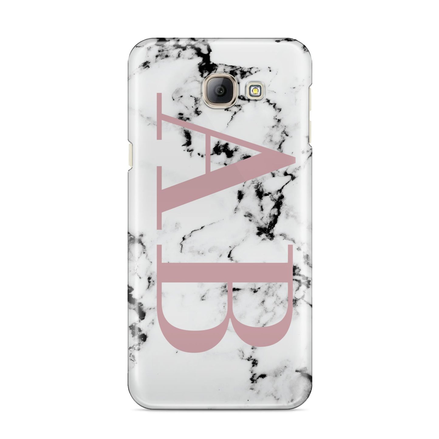 Marble Pattern Pink Initials Personalised Samsung Galaxy A8 2016 Case