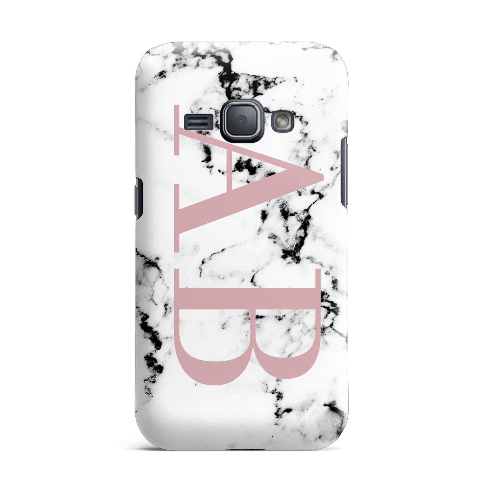 Marble Pattern Pink Initials Personalised Samsung Galaxy J1 2016 Case