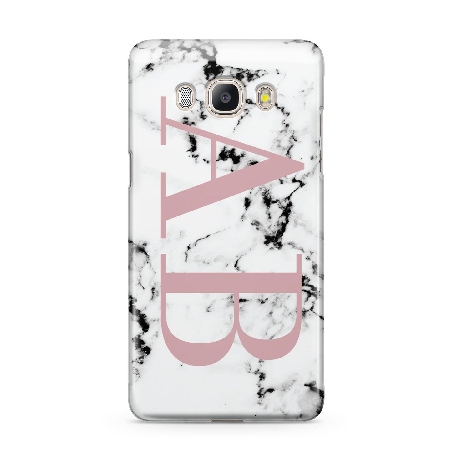 Marble Pattern Pink Initials Personalised Samsung Galaxy J5 2016 Case