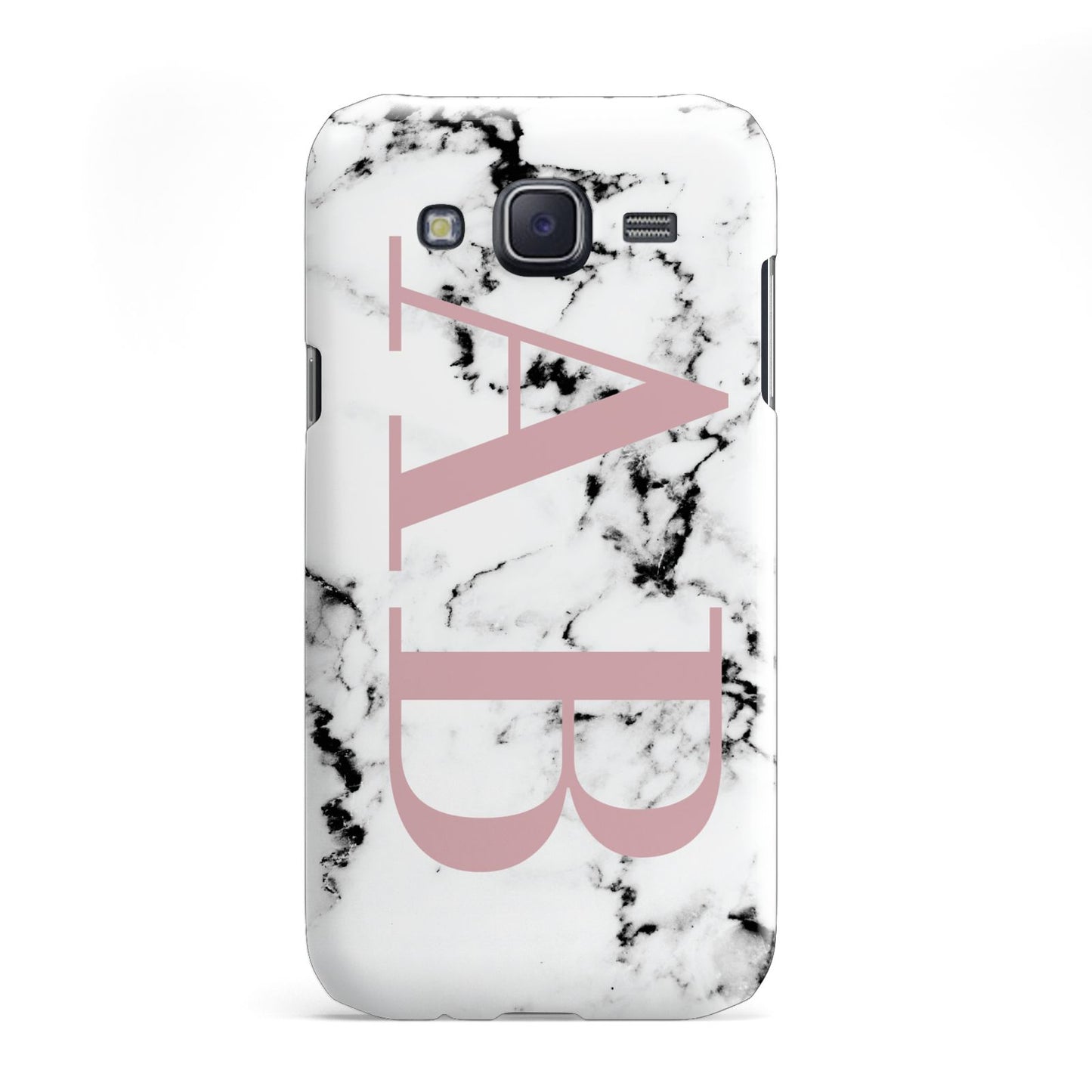 Marble Pattern Pink Initials Personalised Samsung Galaxy J5 Case