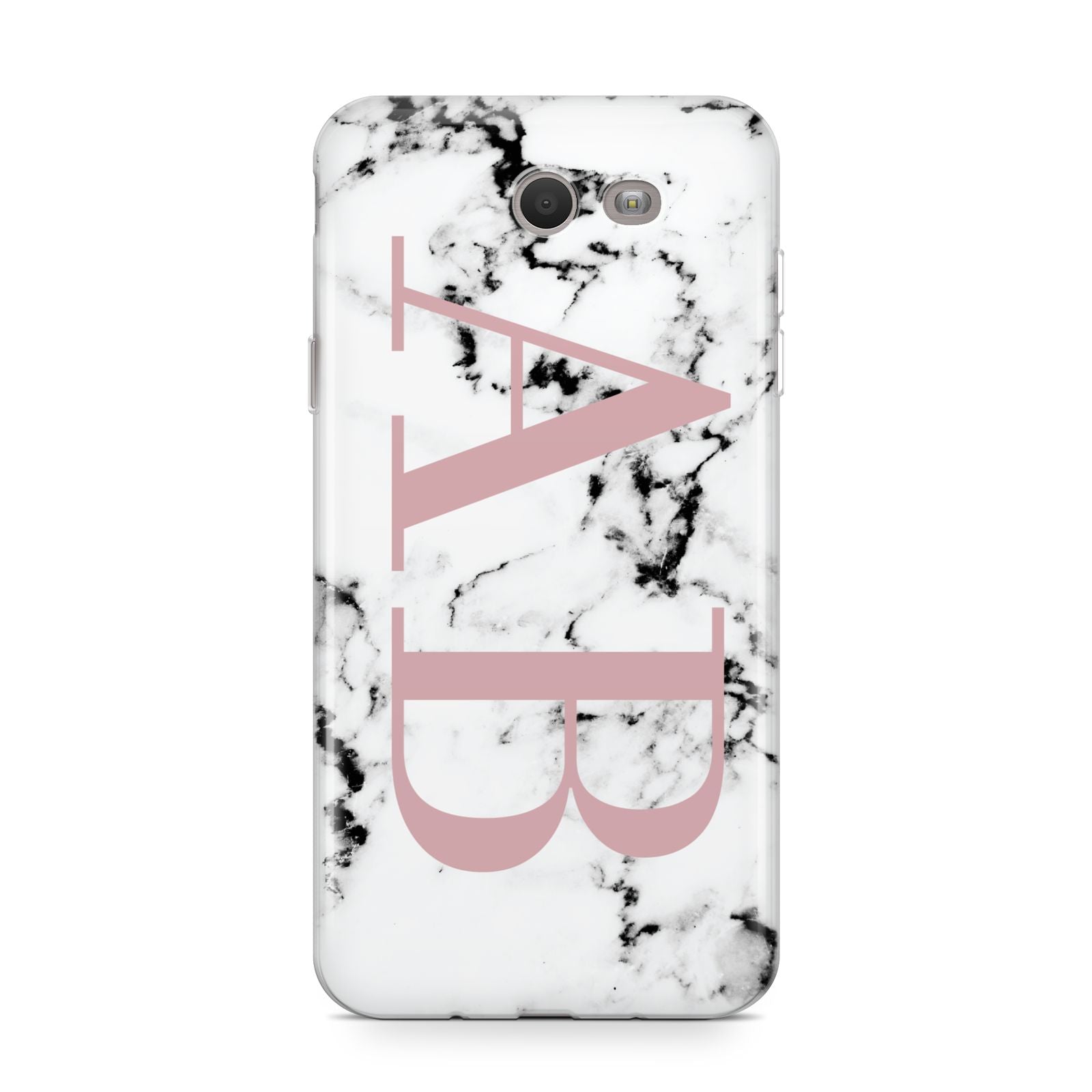 Marble Pattern Pink Initials Personalised Samsung Galaxy J7 2017 Case