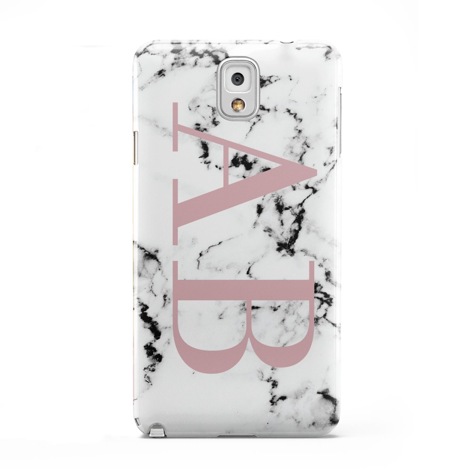 Marble Pattern Pink Initials Personalised Samsung Galaxy Note 3 Case