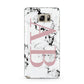 Marble Pattern Pink Initials Personalised Samsung Galaxy Note 5 Case