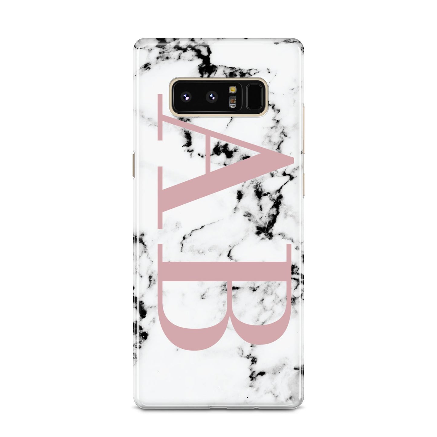 Marble Pattern Pink Initials Personalised Samsung Galaxy Note 8 Case