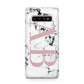 Marble Pattern Pink Initials Personalised Samsung Galaxy S10 Plus Case