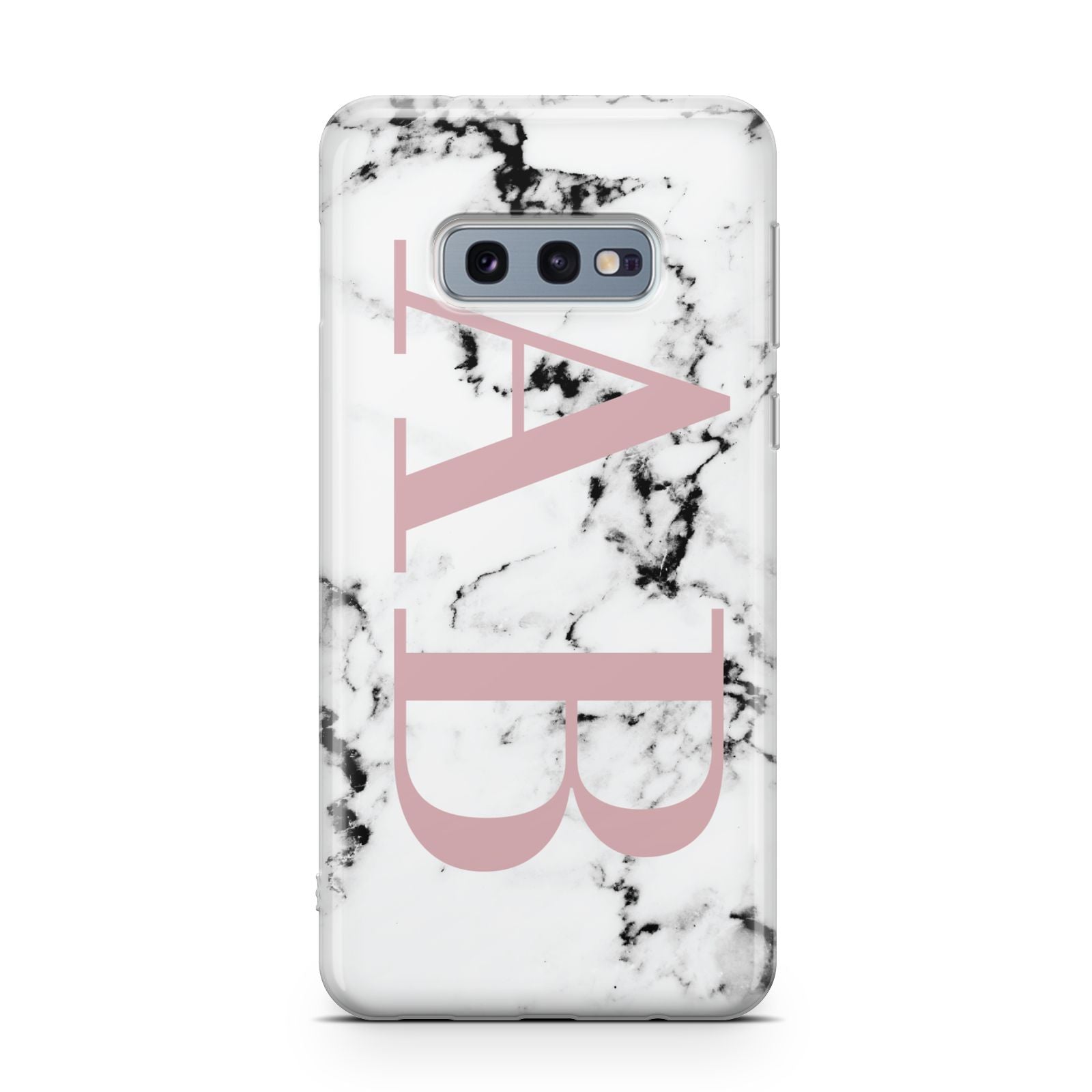 Marble Pattern Pink Initials Personalised Samsung Galaxy S10E Case