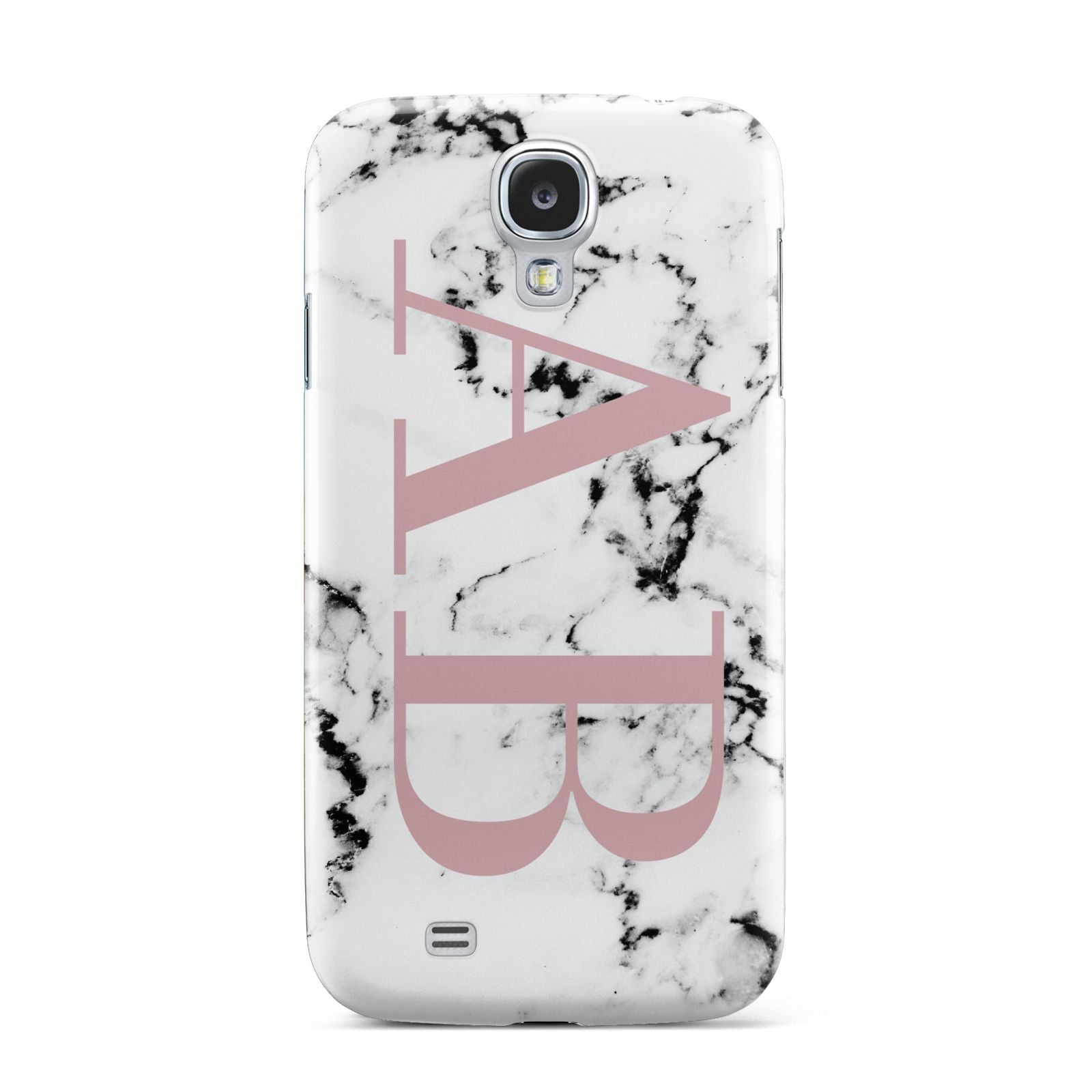 Marble Pattern Pink Initials Personalised Samsung Galaxy S4 Case