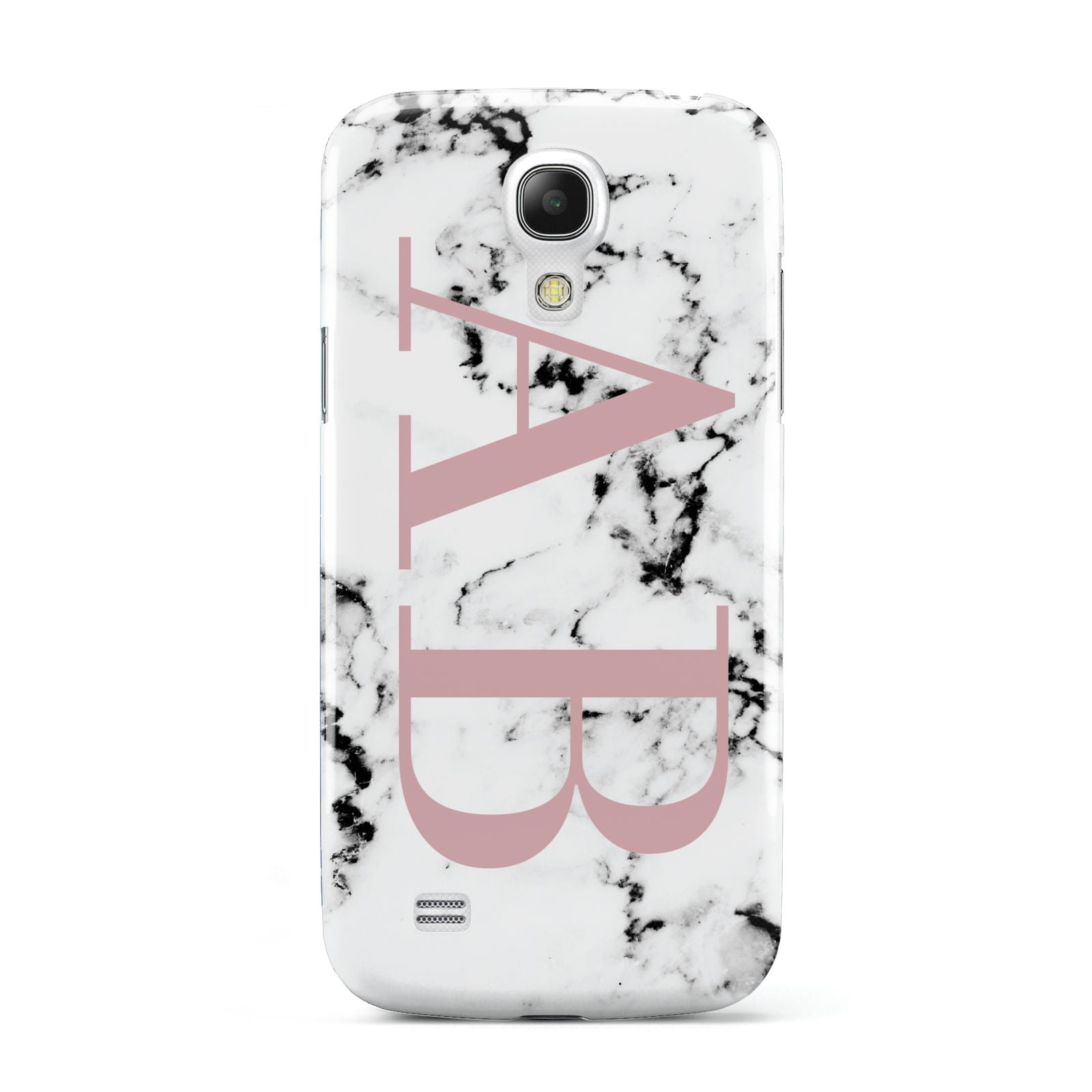 Marble Pattern Pink Initials Personalised Samsung Galaxy S4 Mini Case