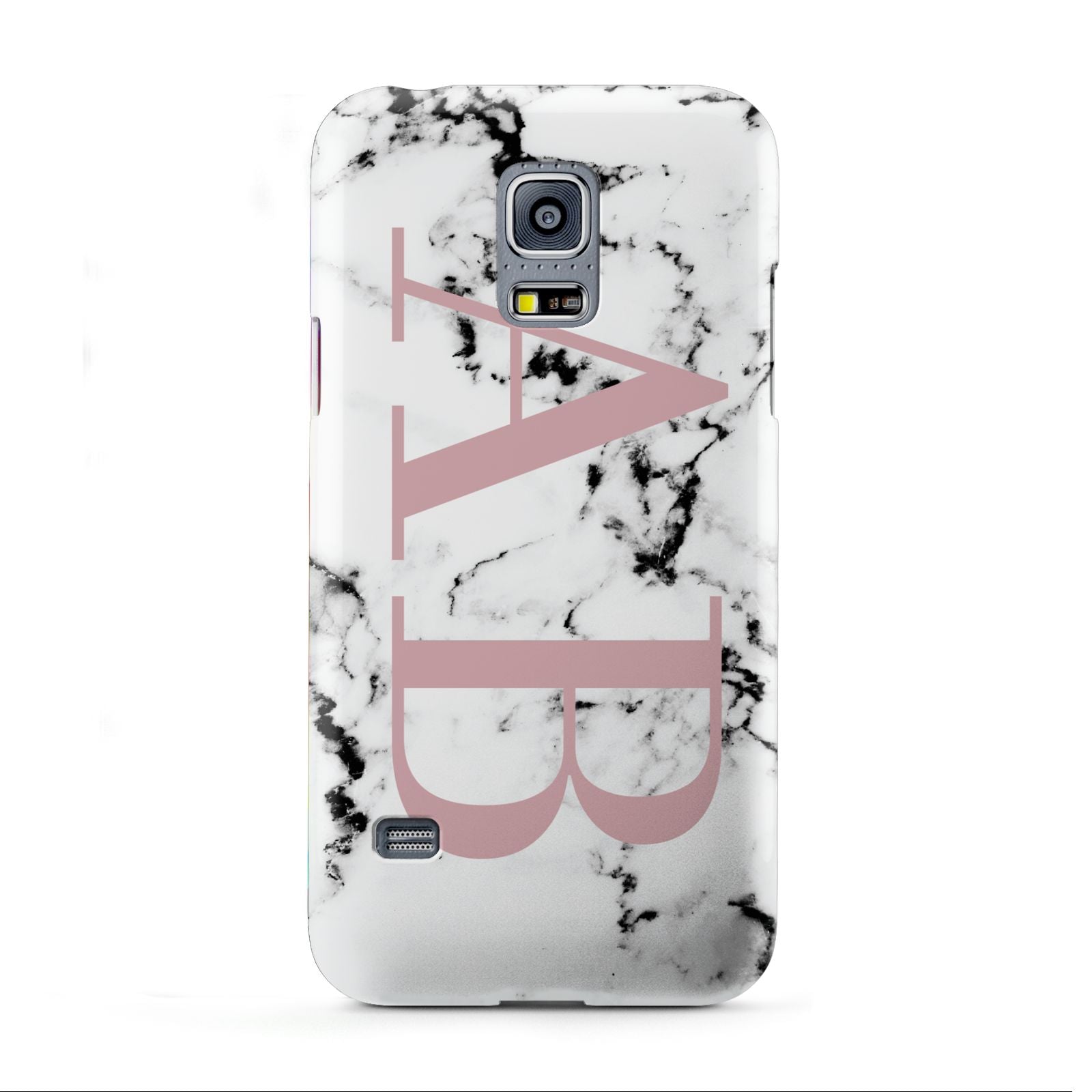Marble Pattern Pink Initials Personalised Samsung Galaxy S5 Mini Case