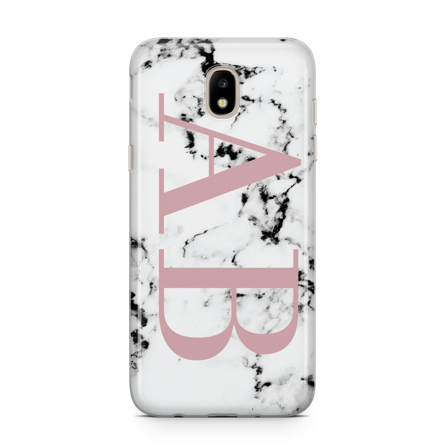 Marble Pattern Pink Initials Personalised Samsung J5 2017 Case