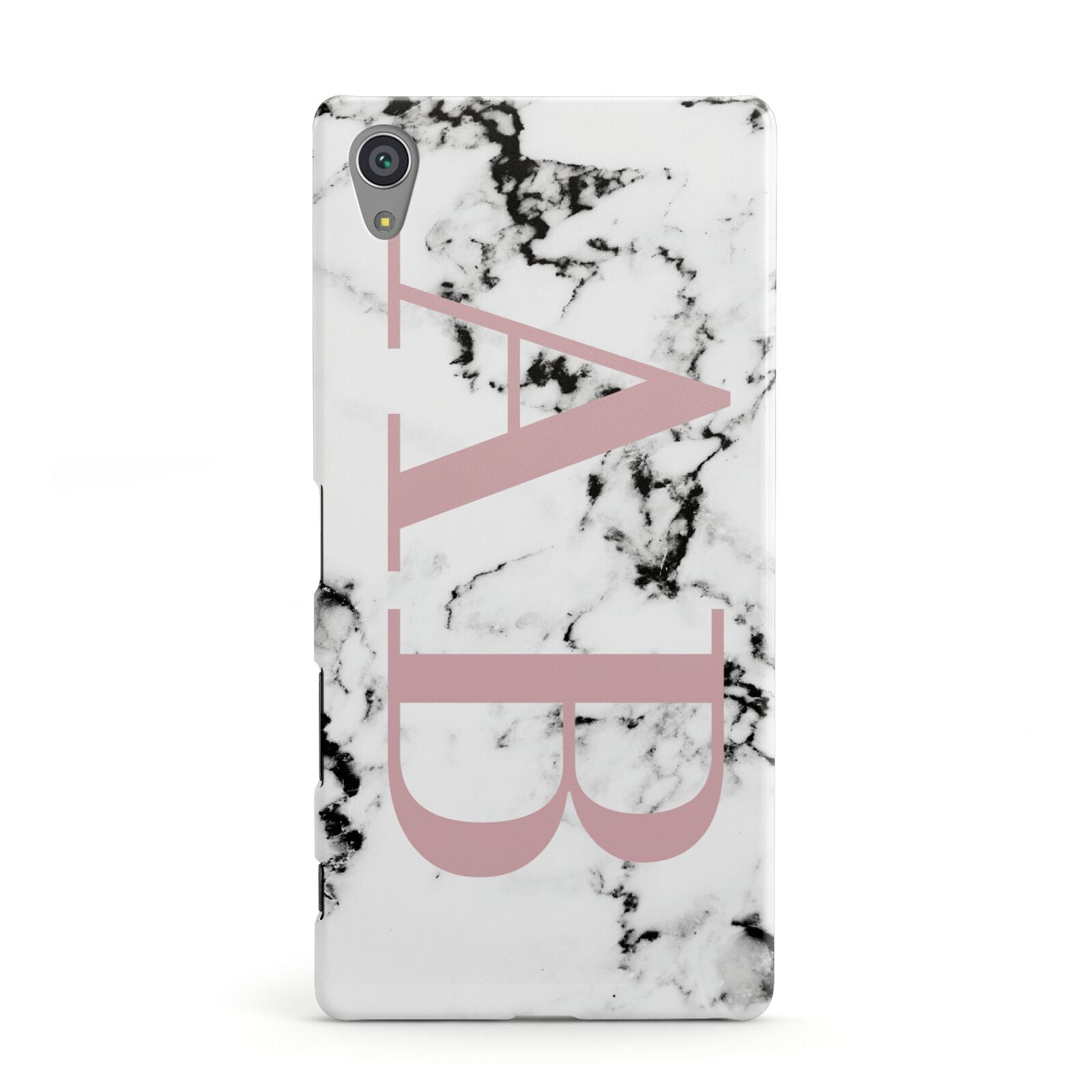 Marble Pattern Pink Initials Personalised Sony Xperia Case