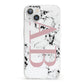 Marble Pattern Pink Initials Personalised iPhone 13 Clear Bumper Case