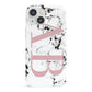 Marble Pattern Pink Initials Personalised iPhone 13 Mini Full Wrap 3D Snap Case