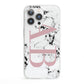 Marble Pattern Pink Initials Personalised iPhone 13 Pro Clear Bumper Case