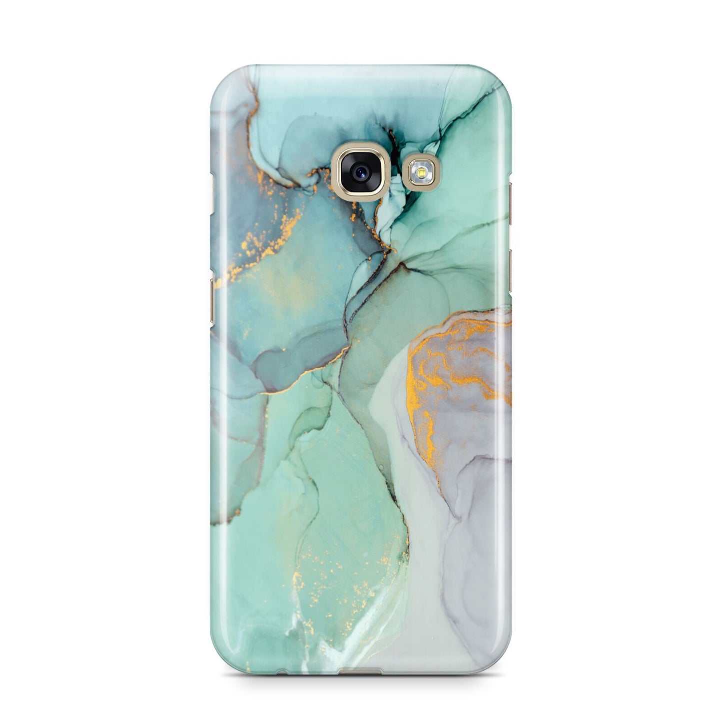 Marble Pattern Samsung Galaxy A3 2017 Case on gold phone