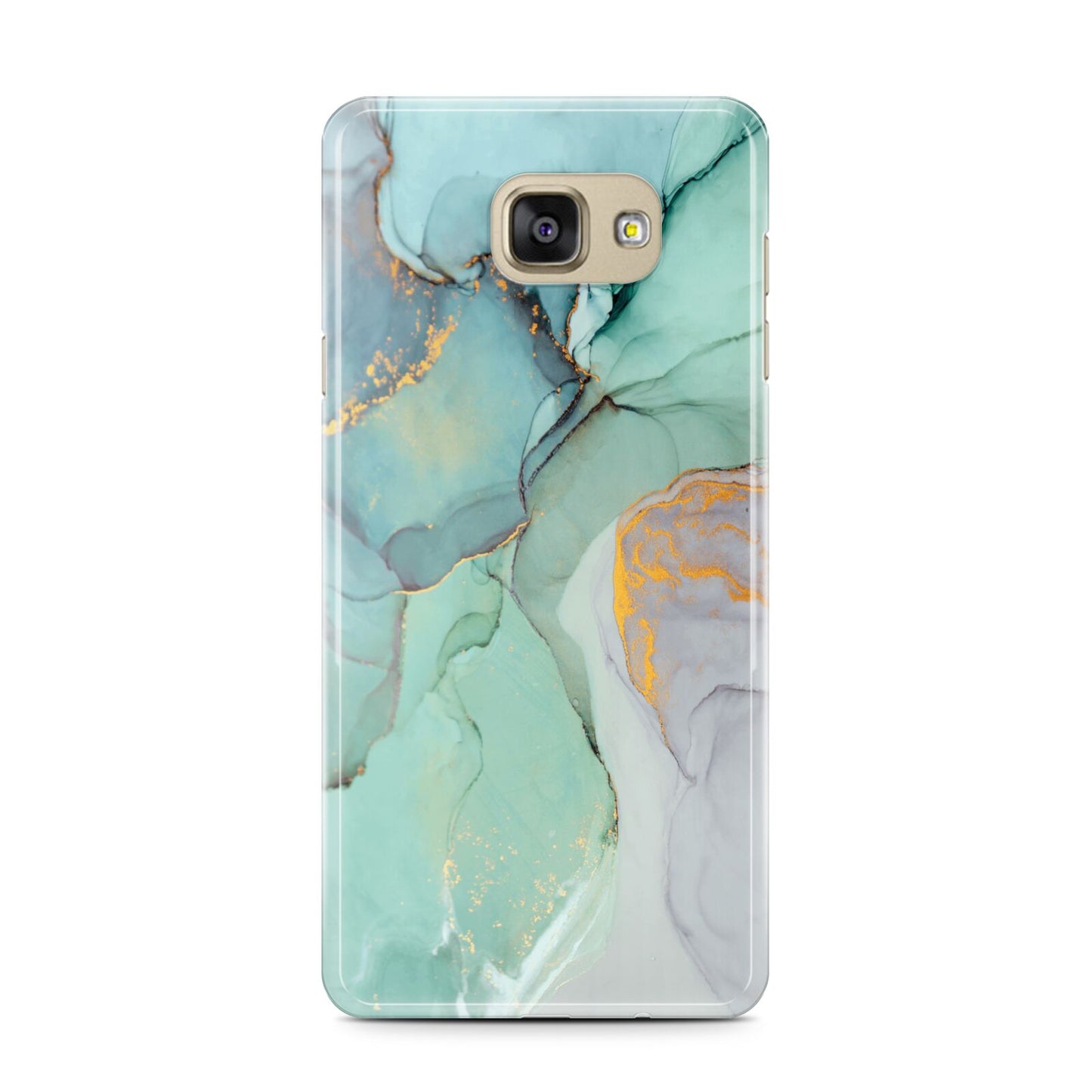 Marble Pattern Samsung Galaxy A7 2016 Case on gold phone