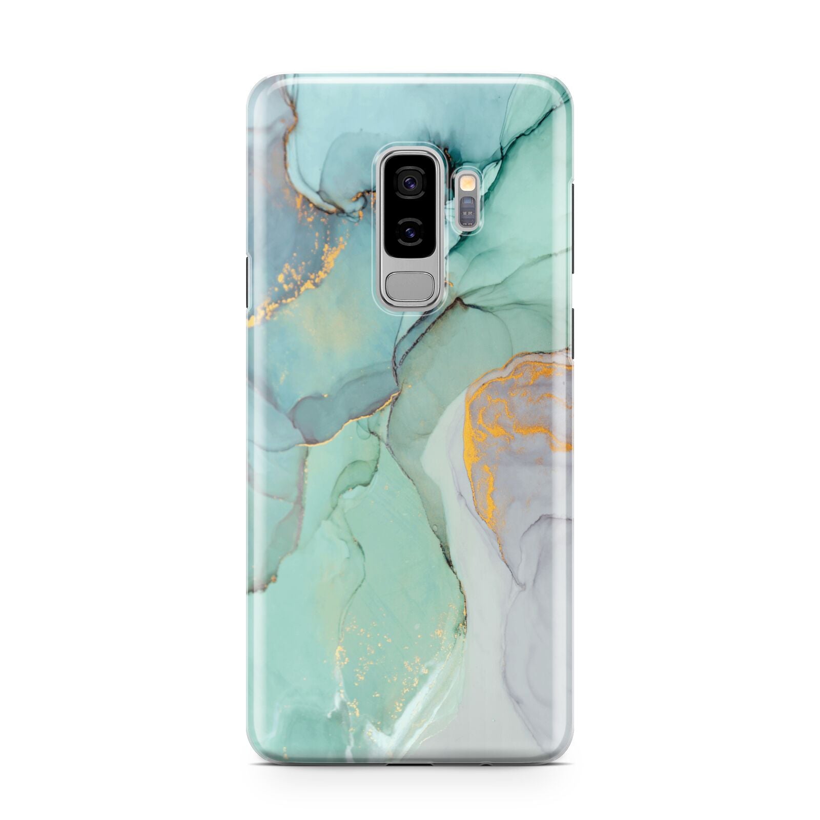 Marble Pattern Samsung Galaxy S9 Plus Case on Silver phone