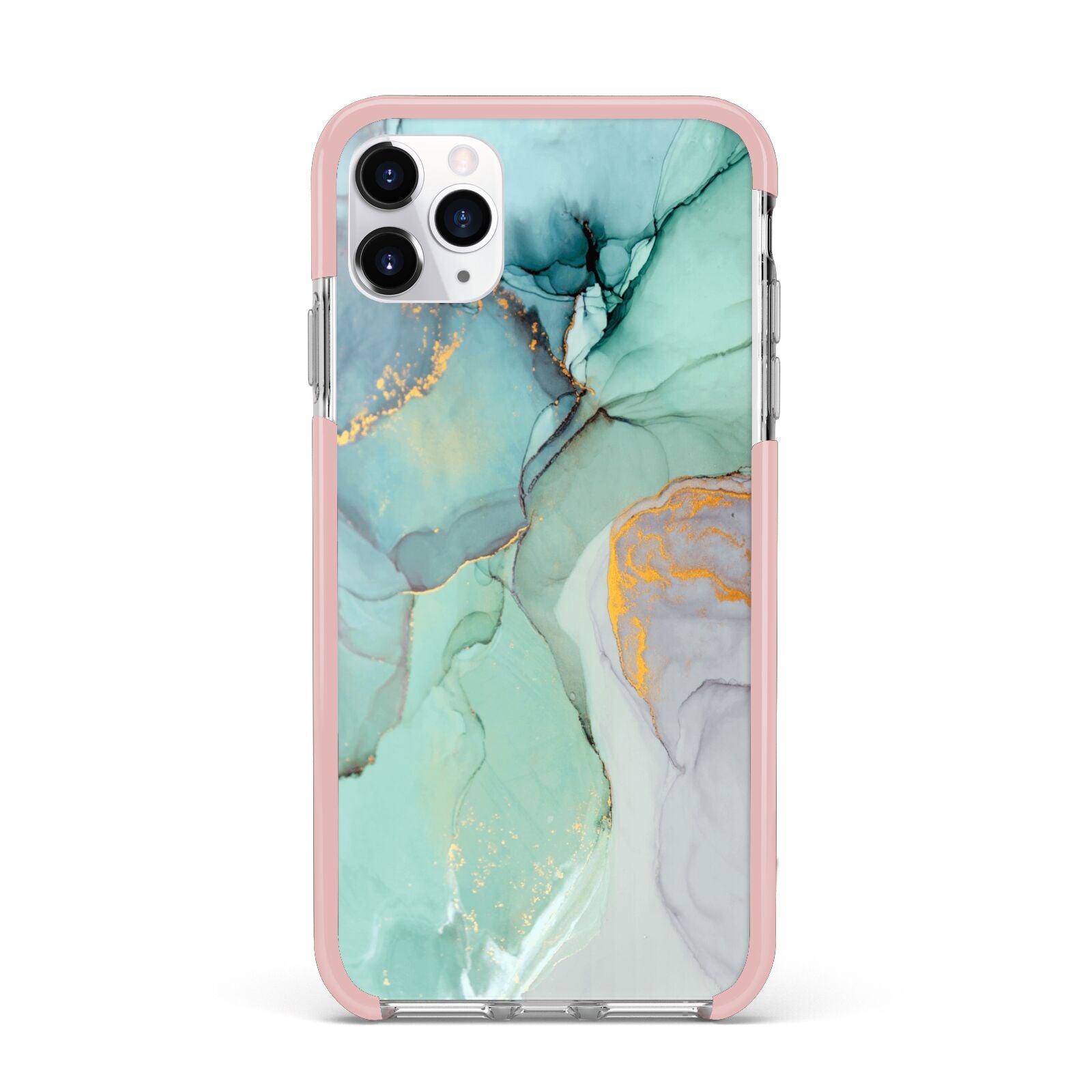 Marble Pattern iPhone 11 Pro Max Impact Pink Edge Case