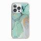 Marble Pattern iPhone 13 Pro TPU Impact Case with Pink Edges