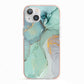 Marble Pattern iPhone 13 TPU Impact Case with Pink Edges