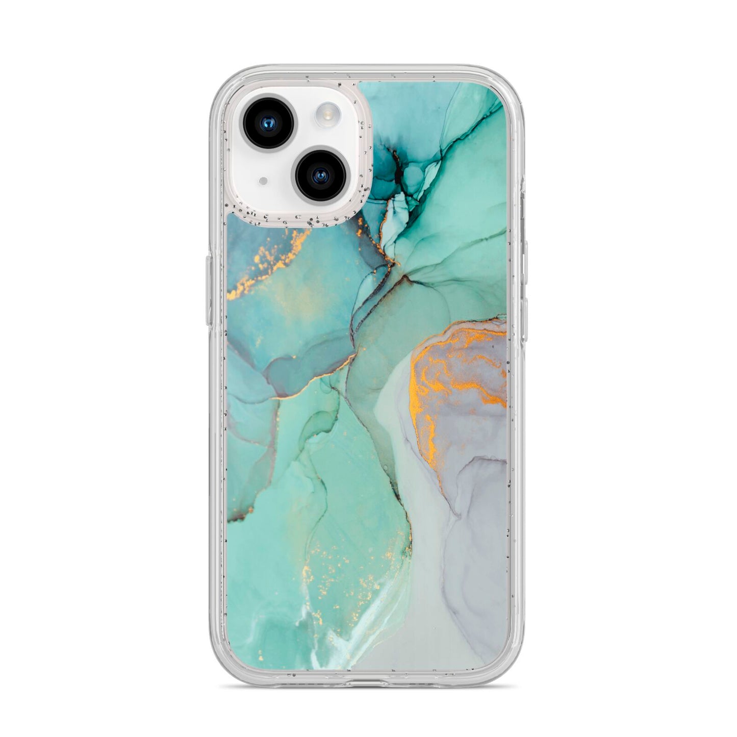 Marble Pattern iPhone 14 Glitter Tough Case Starlight