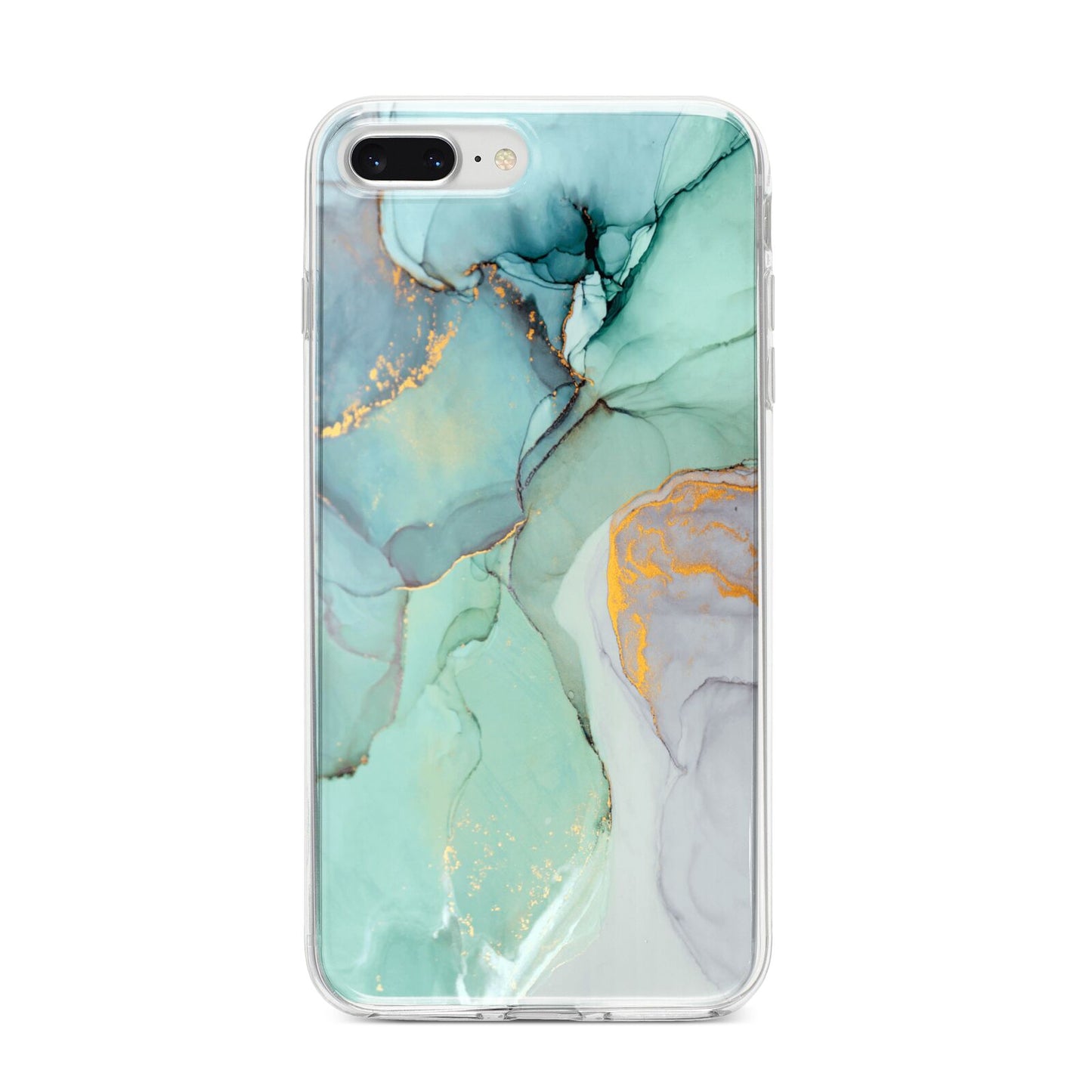 Marble Pattern iPhone 8 Plus Bumper Case on Silver iPhone