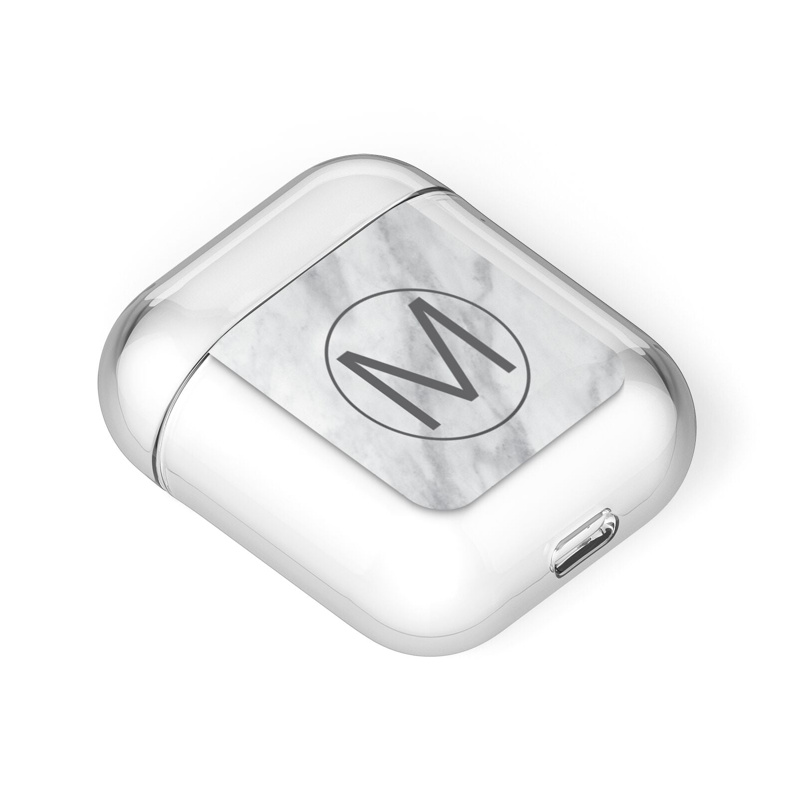 Marble Personalised Initial AirPods Case Laid Flat