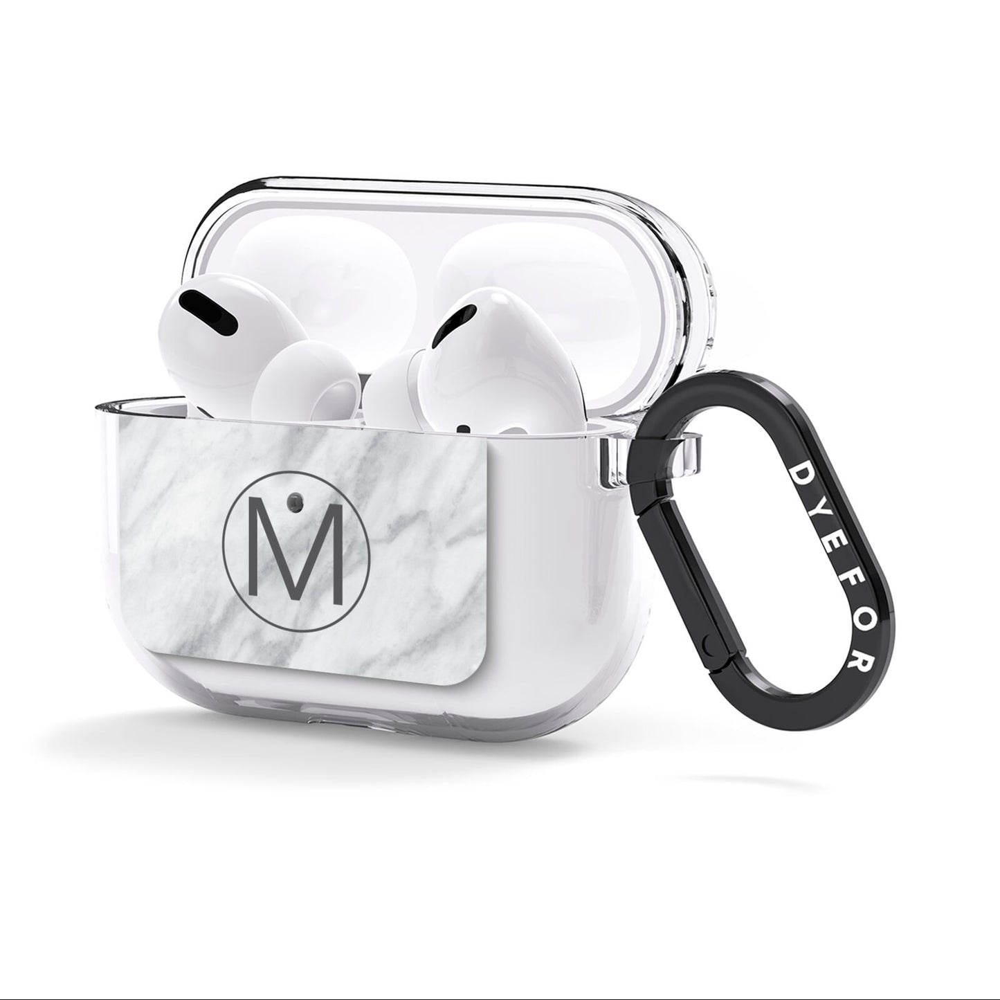 Marble Personalised Initial AirPods Clear Case 3rd Gen Side Image