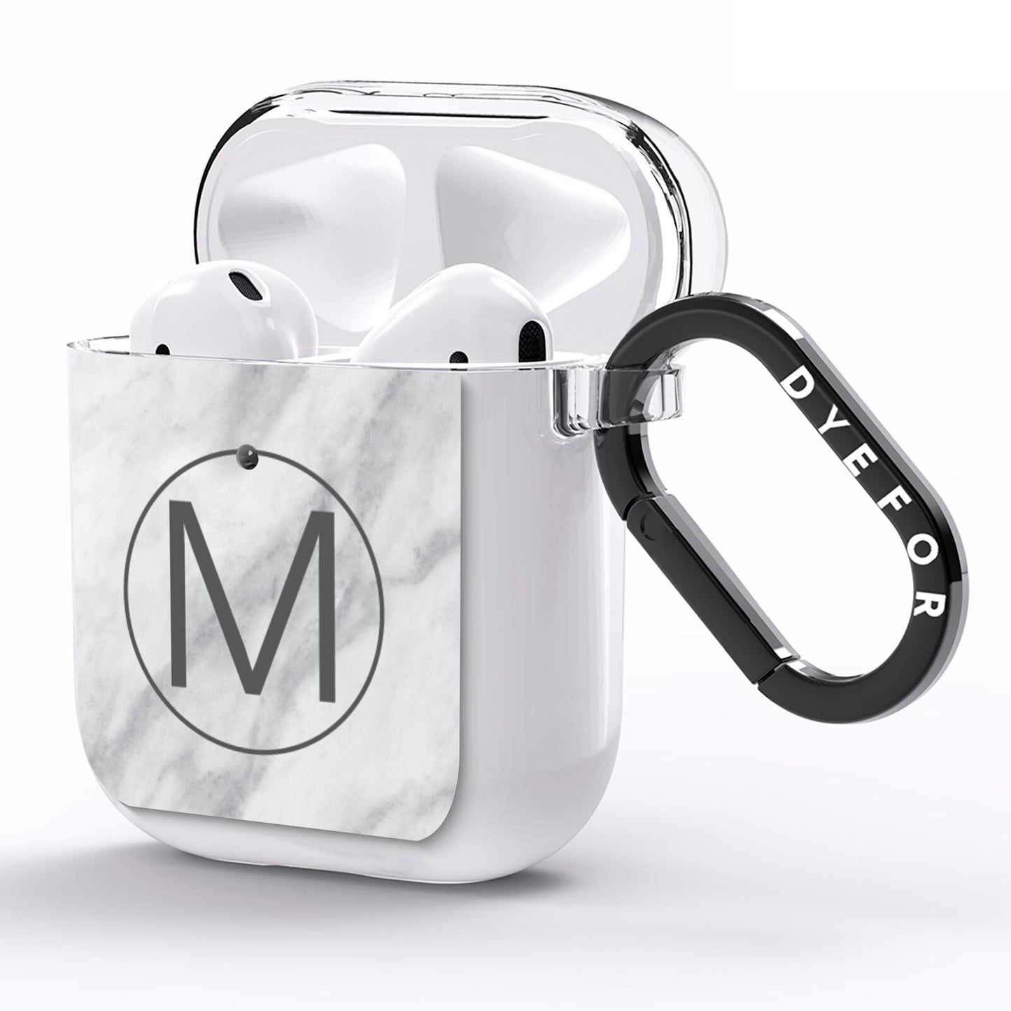 Marble Personalised Initial AirPods Clear Case Side Image