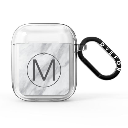 Marble Personalised Initial AirPods Clear Case